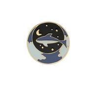 Astronaute Whale Star Love Pin Set Study Alloy Metal Couple Accessoire Avec Gold Silver Finition Peach Blue Options Whale Astronom Brooch