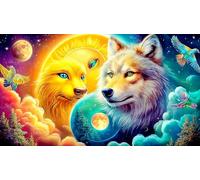 Astronaute-with-Rainbow-Wings-in-Winter-Wonderland Puzzle pour Adultes: 1000 Pièces en Carton Recyclé pour la Décoration 38x26cm/1000pcs