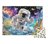 astronautee 1000 Pieces Extra-Thick Cardboard Family Art Spatial Cosmique Puzzle Educational Game Holiday Activity Gift for Puzzle Collectors 52x38cm/1000pcs
