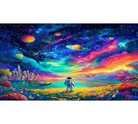 astronautee Puzzle 1000 pièces Educa Jouet en Bois Cadeau Unique De l'art Décoration Jeu éduchatif Challenge Toy pour Adultes & Enfants des 14 Ans 38x52cm/1000pcs