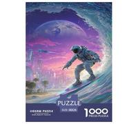 astronautee Surf Puzzle 1000 Pièces Educa Jouet Divertissement Créatif Décoration Intérieure intéressant Jeu Éduchatif Challenge Toy Adultes Et Enfants À Partir De 14 Ans 38x26cm/1000pcs