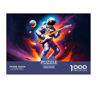 astronautees Jouant de la guitaree Puzzle 1000 Pièces pour Adultes intéressant Puzzles 1000 Pièces Jeu Éduchatif Décor À La Maison 70x50cm/1000pcs