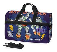 Astronautes Astronaute Guitare Étoiles Planètes Galaxies Sac de Sport de Natation de Sport avec Compartiment À Chaussures Sacs de Sport À Bandoulière Sac À Main pour Voyage Femmes Filles