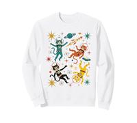 Astronautes Space Cats rétro drôles du Milieu du siècle Sweatshirt