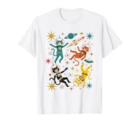 Astronautes Space Cats rétro drôles du Milieu du siècle T-Shirt