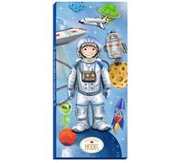 Astronautes - Table de chocolat au lait entier - Cadeau pour petits et grands cosmonautes pour anniversaire, fête des enfants, rentrée des classes, fête à thème, 100 g