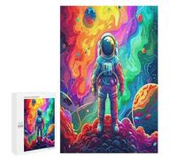 Astronautessin animé coloré Puzz 1000 Pièces Vision 3D ArtistiqueJeu D'Intelligence Éducatif pour Adultes Et Enfants Caau Unique Famil Relaxation 1000 PCS