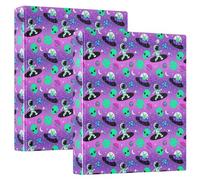 Astronauts Alien in Space Lot de 2 classeurs à 3 anneaux en D A4 avec 200 feuilles pour enfants, fournitures scolaires, femmes, hommes et bureau