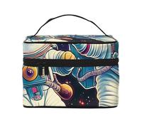 Astronauts Cats in Space Trousse de maquillage de voyage - Organiseur de toilette portable avec compartiments zippés pour brosses, bouteilles et soins de la peau