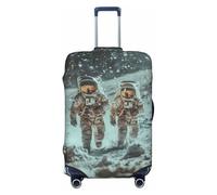 Astronauts On Lunar Mission Housse de bagage de voyage - Housse de protection élastique pour valise 45,7 à 81,3 cm, Noir/blanc, Large