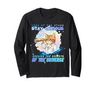 Astronome Chat Orange Mignon Aquarelle Science Art Manche Longue
