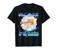 Astronome Chat Orange Mignon Aquarelle Science Art T-Shirt