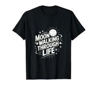 Astronomie Citation Moonwalking Astronome Planète Lune T-Shirt Graphique avec Valeur, Homme, Noir, L