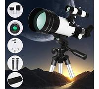 Astronomie pour Enfants 150X, Cinq Niveaux de Hauteur réglables, avec Support pour téléphone Portable, chercheur d'étoiles et Sac à Dos, pour Les Enfants et Les débutants en as