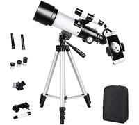 Astronomy Refractor Telescopes,70mm Aperture Ultra-Clear Telescope with Backpack Outdoor Finder Chart Moon Filter Astronomical Telescope with Tripod for Children Adults Gift-White Bring WOWCSXWC