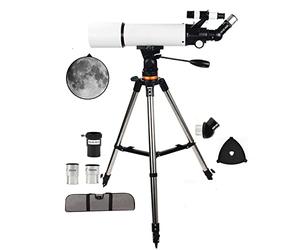 Astronomy Telescope, Beginners Telescope, Full Set Portable Telescope with Adjustable Height Tripod and 80 mm Objective Lens, View Landscape Planet, Best Gift for Kids and Adults WOWCSXWC