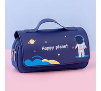 Astronsompays L Case Powder Bag For Girls And Boys,Kawaii Bag,Cute Waterproof School Supplies,Esthétique Evaluation For Girls,Staacquering,3d - Type Astronaut-Deep Blue