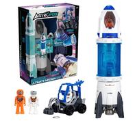 Astropod Deluxe, fusée spatiale STEM à construire, effets de vapeur, lumières et sons réalistes, métal