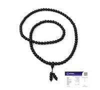 Astrotalk Karungali Malai extensible de 8 mm, perles originales Karungali Malai, 108+1 pour la protection et la paix, Jap Mala extensible, unisexe Spiritual mala, cadeau homme et femme, boîte cadeau