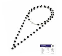 Astrotalk Karungali Malai Malai avec capuchon argenté 6 mm (54 + 1 perles) | Karungali Mala Original pour les bénédictions Lord Murugan | Protection contre le mauvais œil et Mangal Dosh | Idéal pour