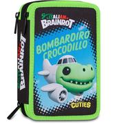 Astuccio Scolaire Brainrot Officiel Bombardiro Crocodillo 3 Compartiments