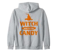 Astuce ou friandise Witch Way to The Candy pour Joyeux Halloween Sweat à Capuche