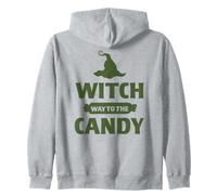 Astuce ou friandise Witch Way to The Candy pour Joyeux Halloween Sweat à Capuche