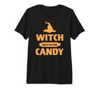 Astuce ou friandise Witch Way to The Candy pour Joyeux Halloween T-Shirt Haut de Gamme