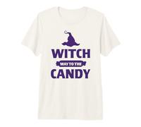 Astuce ou friandise Witch Way to The Candy pour Joyeux Halloween T-Shirt Haut de Gamme