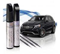 Asturcolor Lot de 2 stylos de retouche de peinture Mercedes avec base + laque, fabriqué en Espagne (696 noir nuit)