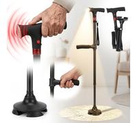 Astuvita Canne de Soutien avec Éclairage LED et Alarme de Sécurité - Canne de Marche Ergonomique et Lumineuse - Poignée Astuvita Confort - Aide à la Mobilité pour Senior - Pliable et Stable (#A)