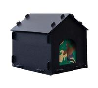 ASTVDFQK Niche pour Chat Exterieur, Grand Abri for Chat avec Fenêtre, for Chats Errants Ou De Grange avec Coussin Douillet, Niche Imperméable Idéale for Chien Sauvage(XL)