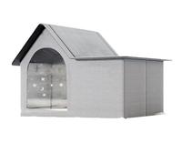 ASTVDFQK Niche pour Chien D'intérieur Ou D'extérieur, Niche pour Chat,Abri Résistant Aux Intempéries for Chats Errants, Rideau De Porte, Fermeture Éclair(with 3 Ice Tray,S)