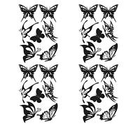 Asudaro 4Pcs Sticker décoratif Motif Papillon, 20cmx30cm Découpe Papillon Autocollants Autocollant de Voiture imperméable en PVC pour Voiture, Moto, Camping-Car,réfrigérateur