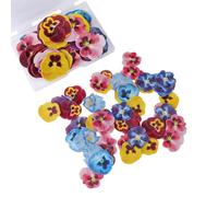 Asudaro 60/83Pcs Fleurs en Papier Riz - Fleur Comestible Toppers à Gâteau Décor,Décoration Gâteau Papier Riz Comestible Gluant - Pour Décorer Cupcakes,Gâteaux Glacés,Gâteaux Crème