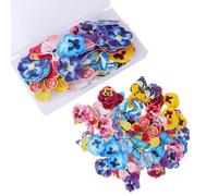 Asudaro 60/83Pcs Fleurs en Papier Riz - Fleur Comestible Toppers à Gâteau Décor,Décoration Gâteau Papier Riz Comestible Gluant - Pour Décorer Cupcakes,Gâteaux Glacés,Gâteaux Crème