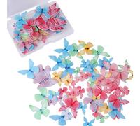 Asudaro 72Pcs Gâteau Topper Papillon - Papillons En Papier Riz Comestibles,Décorations De Gâteau Papillons,Papillon Comestible Pour Gateau, Pour Décoration Gâteau Dessert Mariage D'anniversaire