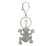 Asudaro Alliage Mignon Grenouille Porte-clés, Série Animale Diamant Clouté Grenouille Porte-clés Étincelant Porte-clés Sac Pendentif Mignon Porte-clés Prévenir Perdu Porte-clés