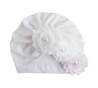 Asudaro Bébé Fille Beanie Fleurs Turban Chapeau Perle Beanie Cap élastique Couvre-Chef Tête Coton Bambin Bandeaux Nouveau-né Cap Chapeau d'été Enfant Headwear