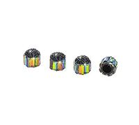 Asudaro Capuchons de tige de valve Lot de 4 couvre-valve de roue Couvre-poussière de tige de pneu de voiture Couvre-poussière de tige de pneu de voiture en cristal strass Cache-poussière universel