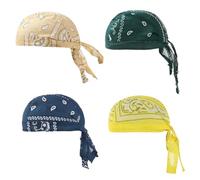 Asudaro Chapeau Pirate en Coton, 4 Pcs Casquette Cyclisme Sport Chapeau Pirate en Coton pour Hommes Et Femmes Style Hip-Hop Casquette Sport à Séchage Rapide Bandana Cyclisme