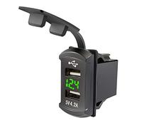 Asudaro Chargeur USB de Voiture de Bateau, Double Prise de Chargeur de Voiture USB avec voltmètre Adaptateur de Prise de Courant étanche pour 12V-24V Bateau de Voiture Marine Moto ATV RV Camping-Cars