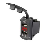 Asudaro Chargeur USB de Voiture de Bateau, Double Prise de Chargeur de Voiture USB avec voltmètre Adaptateur de Prise de Courant étanche pour 12V-24V Bateau de Voiture Marine Moto ATV RV Camping-Cars