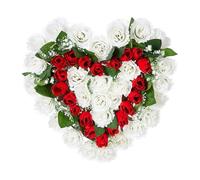 Asudaro Fleurs artificielles en forme de cœur - Rose artificielle - Décoration de table - Bouquets de roses artificielles réalistes pour table à manger, mariage, voiture, Saint-Valentin, scènes de