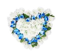 Asudaro Fleurs artificielles en forme de cœur - Rose artificielle - Décoration de table - Bouquets de roses artificielles réalistes pour table à manger, mariage, voiture, Saint-Valentin, scènes de