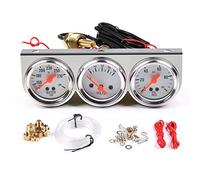 Asudaro Kit de jauge triple, 52mm 3 en 1 Kit de compteur de voiture Triple compteur de pression d'huile automatique Jauge de température de l'eau Jauge de voltmètre Instrument auxiliaire pour camion