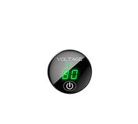 Asudaro Mini voltmètre de voiture panneau rond voltmètre moto affichage de la capacité de la batterie voltmètre DC 5V-48V LED panneau de voltmètre numérique avec interrupteur tactile marche/arrêt
