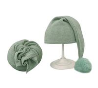 Asudaro Nouveau-né Photographie Wrap et Bébé Bonnet à Tricoter Chapeau Bébé Photo Costume Accessoires de Tir pour 0-3 Mois Bébé Bébé Bijoux Cadeau