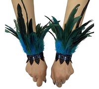 Asudaro Poignets En Plumes Pour Femmes,2Pcs Bracelet En Plumes Costume Bracelet En Plumes Décoratif Fête Costume D'halloween Cosplay Bracelet En Plumes Manchette En Plumes Accessoire Costume Carnaval