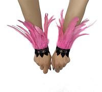 Asudaro Poignets En Plumes Pour Femmes,2Pcs Bracelet En Plumes Costume Bracelet En Plumes Décoratif Fête Costume D'halloween Cosplay Bracelet En Plumes Manchette En Plumes Accessoire Costume Carnaval